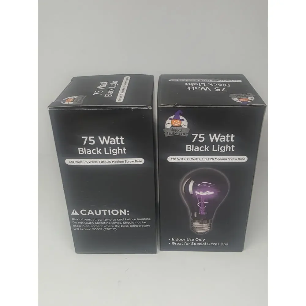 New Painted BLACK LIGHT BULB 75 W Party Light 2 Pack (Not A Real Black Light)